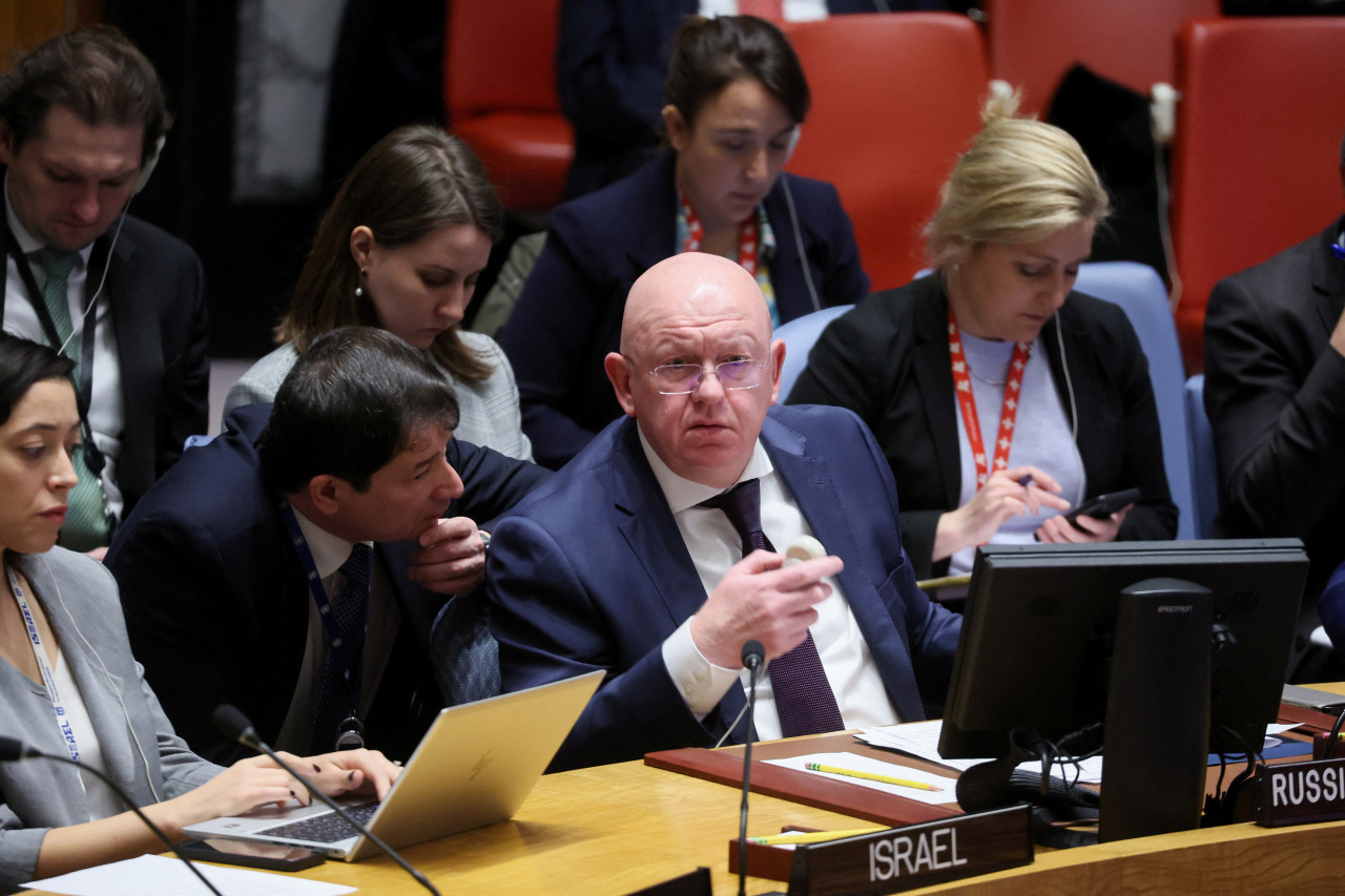 Vasili Nebenzia, representante permanente de Rusia ante la ONU. Foto: Reuters.