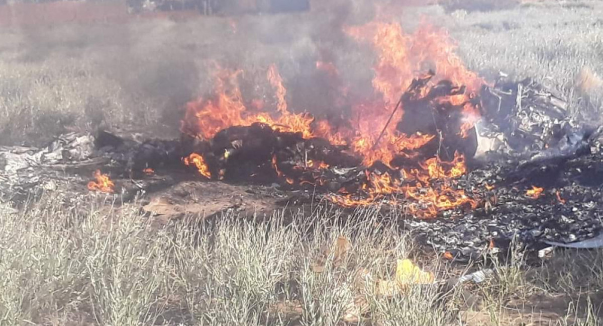 Una avioneta se estrelló en Neuquén. Foto: Twitter.