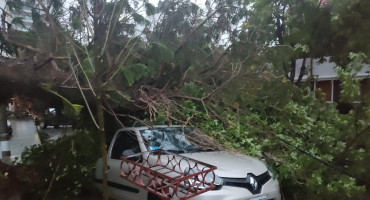 Temporal en Bahía Blanca. Foto: X