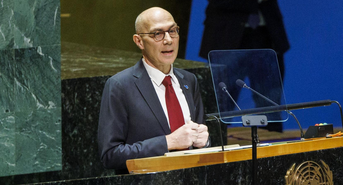 Volker Turk, Alto Comisionado de la ONU, en conferencia por los DDHH. Foto: EFE