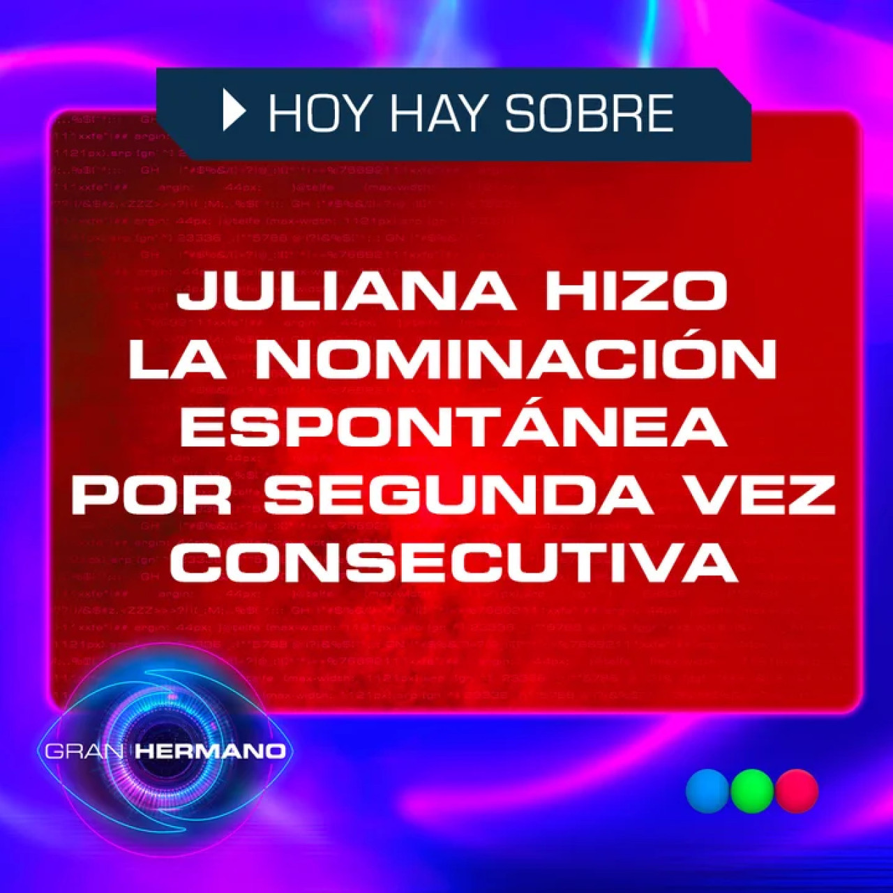 Juliana hizo por segunda vez la espontánea. Foto: Telefe.