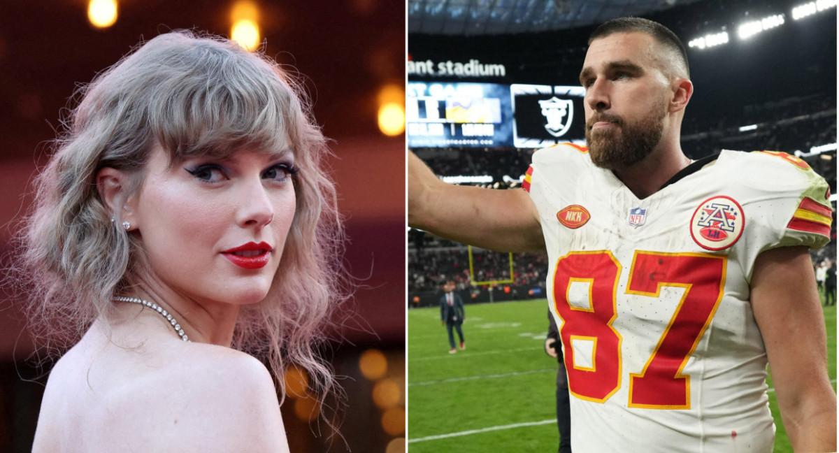 Taylor Swift y Travis Kelce. Fotos: Reuters.