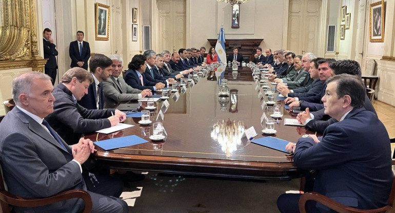 Reunión de Javier Milei con gobernadores en Casa Rosada. Foto: NA.