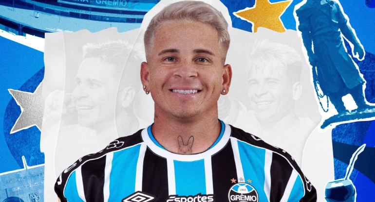 Yeferson Soteldo en Gremio. Foto: @Gremio.