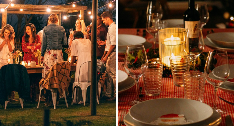 Mesa navideña afuera y adentro de la casa. Foto: NA-Unsplash.