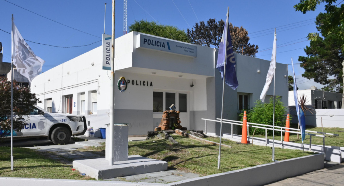 Comisaria de Santa Teresita donde se encuentran alojados los imputados por el asesinato de Tomas Tello. Foto NA