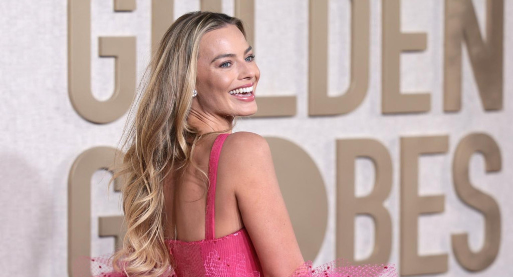 Margot Robbie en los Globos de Oro. Foto: EFE.