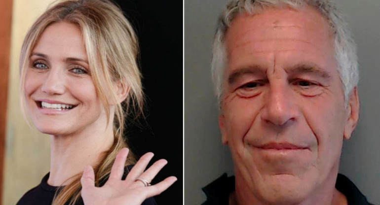 Cameron Diaz y Jeffrey Epstein. Fotos: NA - Reuters.