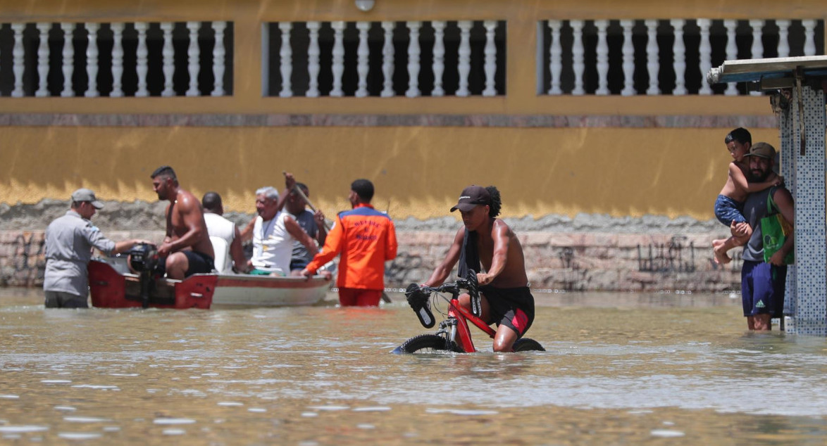 Temporal en Río de Janeiro, Brasil. Foto: EFE