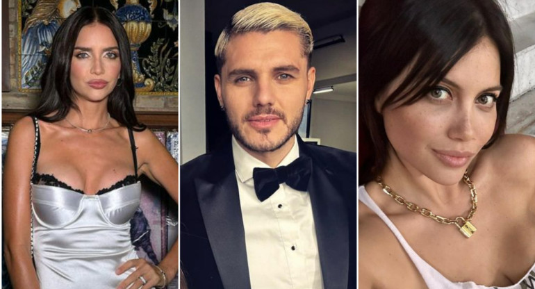 Zaira Nara, Mauro Icardi y Wanda Nara. Fotos: Instagram.