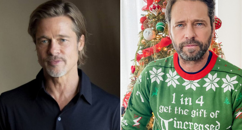 Brad Pitt y Jason Priestley. Fotos: NA-Instagram.