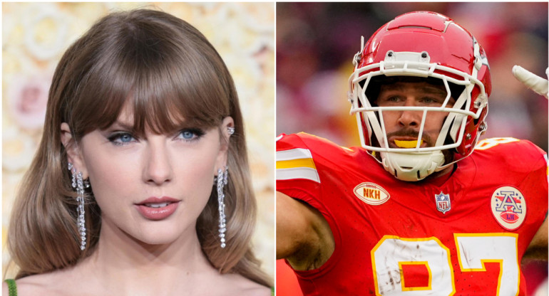 Taylor Swift y Travis Kelce. Foto: EFE - Reuters.