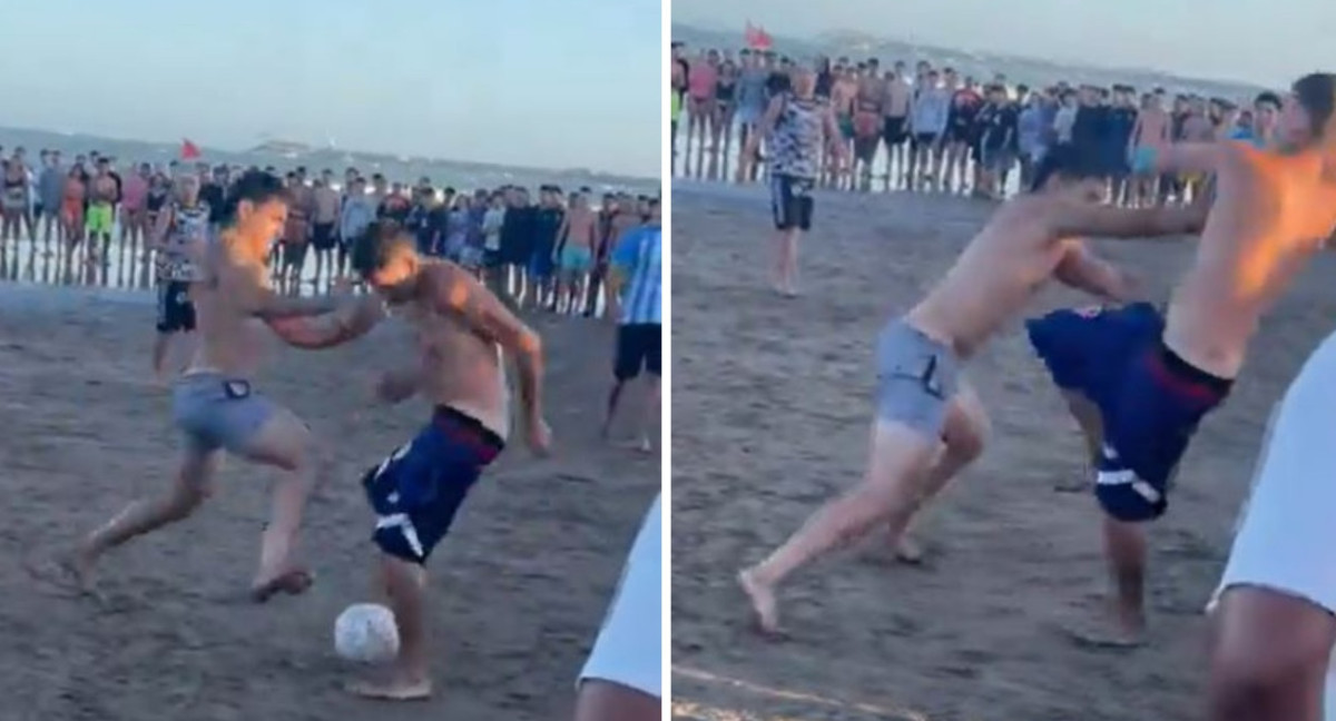 Un "picadito" terminó en una batalla campal en Mar del Plata. Foto: captura de pantalla.