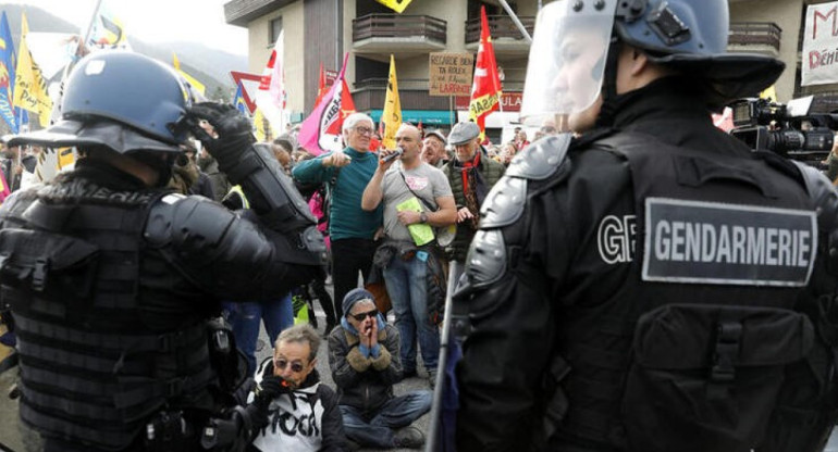 Protestas de agricultores en Savines-Le-Lac, Francia. Foto: Reuters.