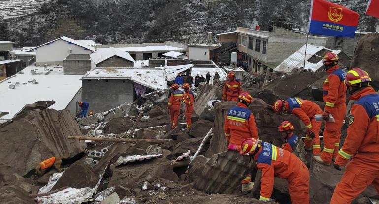 Alud en China. Foto: EFE