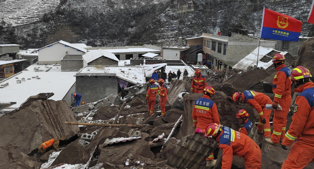 Alud en China. Foto: EFE