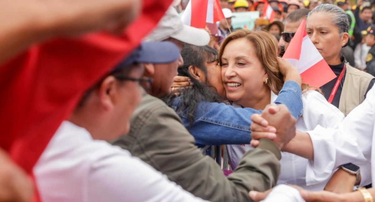 Dina Boluarte durante su visita a Ayacucho. Foto: Instagram @presidenciaperu.