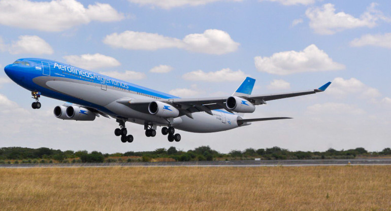 Avión de Aerolíneas Argentinas. Foto: NA.