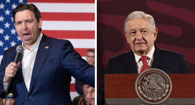 Ron DeSantis y López Obrador. Fotos: EFE