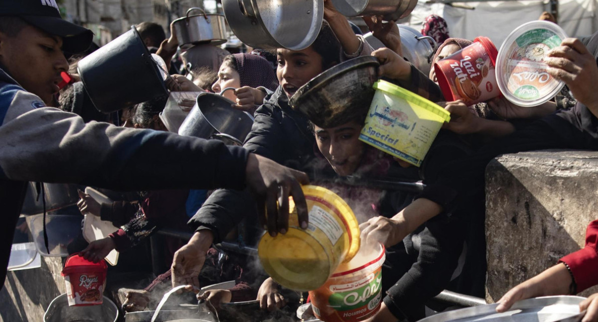 Hambruna en Gaza. Foto: EFE.