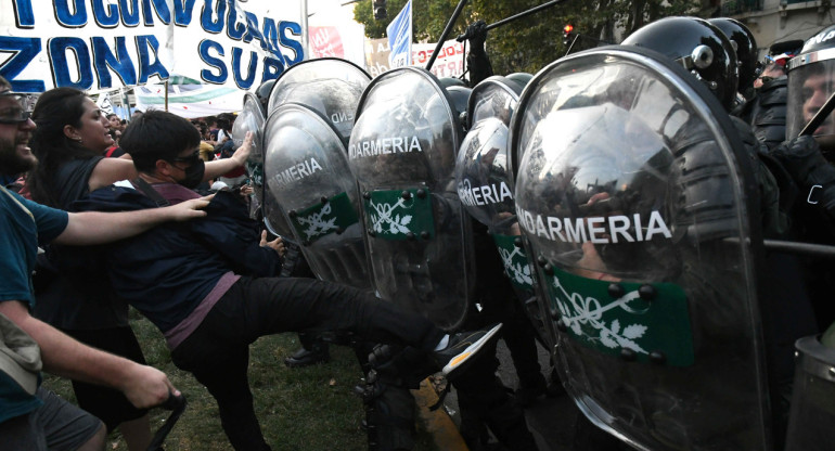 Incidentes en el Congreso. Foto: Télam.