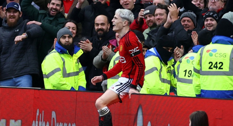 Alejandro Garnacho convirtió un doblete ante West Ham. Foto: Reuters.