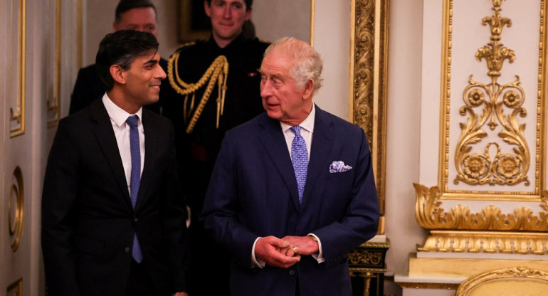 Carlos III y Rishi Sunak. Foto: Reuters