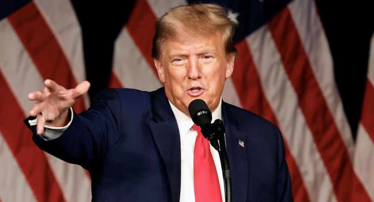 Trump en su campaña organizada por el caucus Night Watch Party en el Treasure Island Resort & Casino, Las Vegas, Nevada. Efe