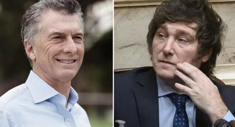 Javier Milei y Mauricio Macri. Foto: Télam