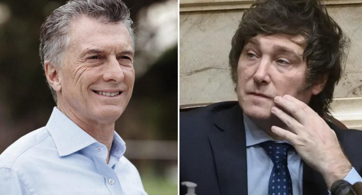 Javier Milei y Mauricio Macri. Foto: Télam