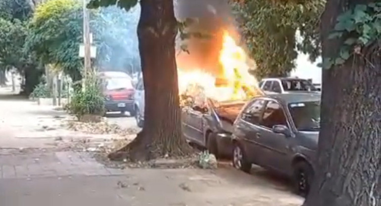 Detienen a un hombre por incendiar autos en La Plata. Foto: captura