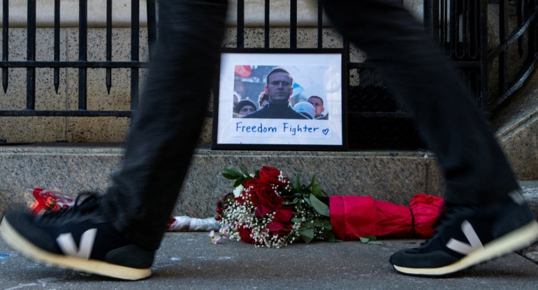 El recuerdo a Alexéi Navalny. Foto: Reuters.