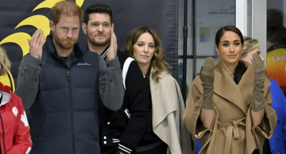 Encuentro entre el Príncipe Harry y Meghan Markle, y Luisana Lopilato y Michael Bublé. Foto: NA.