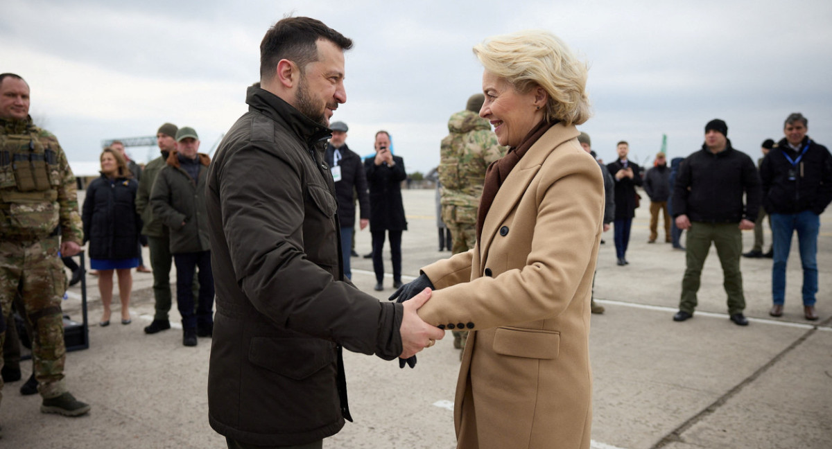 El presidente de Ucrania, Volodymyr Zelenskiy, recibe a la presidenta de la Comisión Europea, Ursula von der Leyen