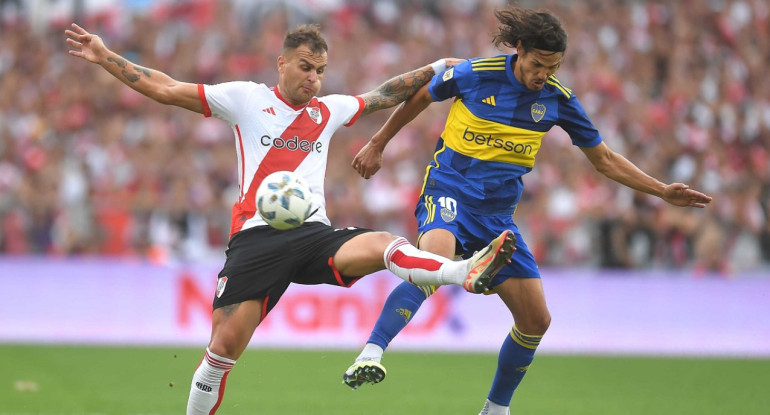 Edinson Cavani; River Plate vs. Boca Juniors. Foto: Télam.