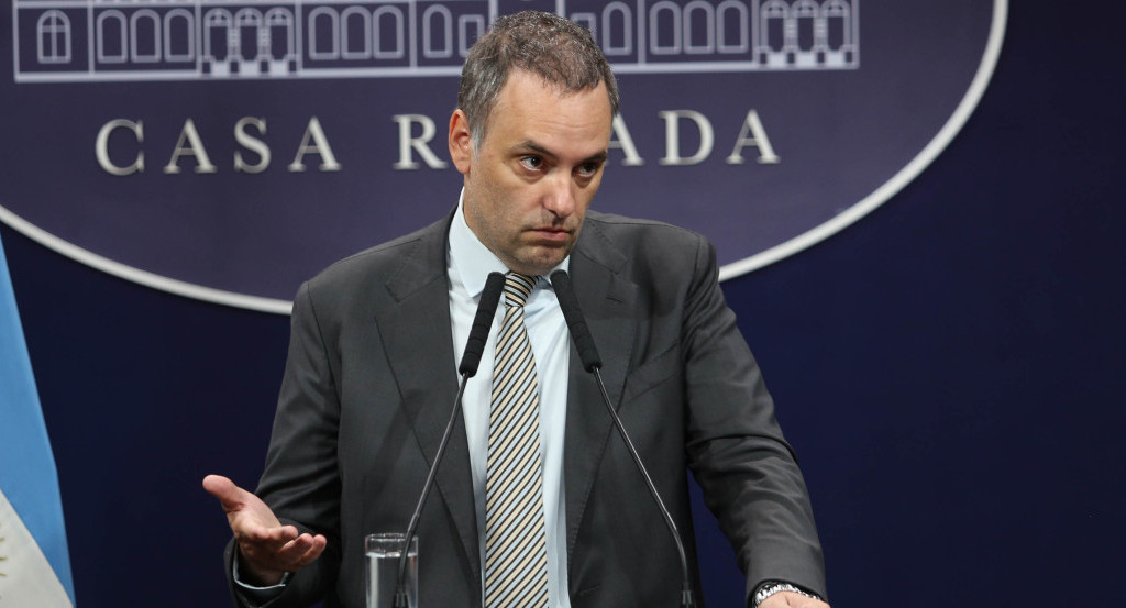 Conferencia de prensa de Manuel Adorni. Foto: NA.