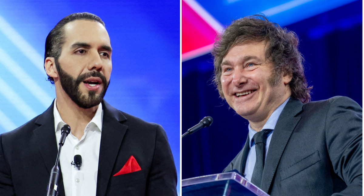 Nayib Bukele y Javier Milei. Fotos: REUTERS y EFE.