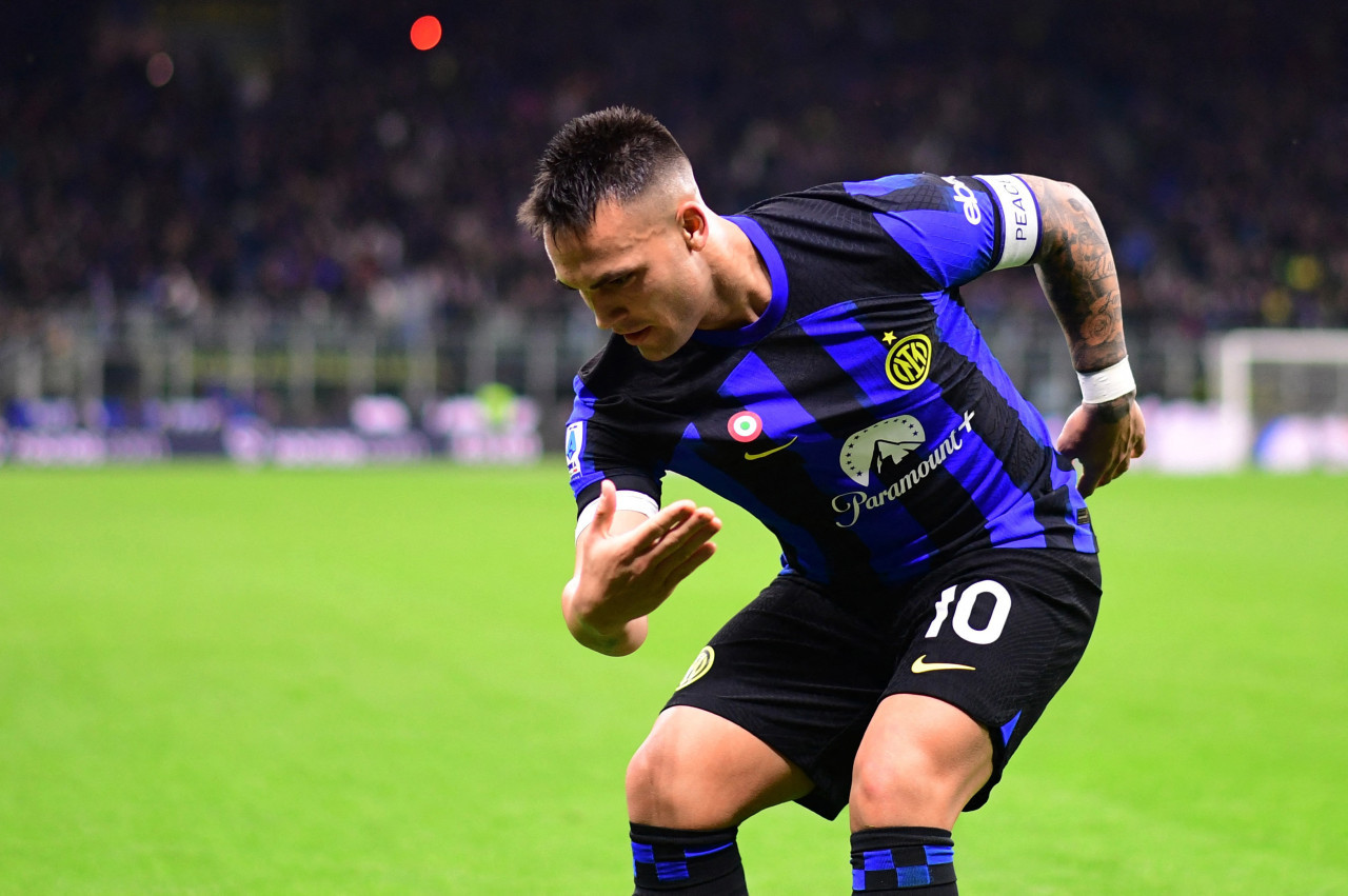 Festejo de Lautaro Martínez en el Inter. Foto: REUTERS.