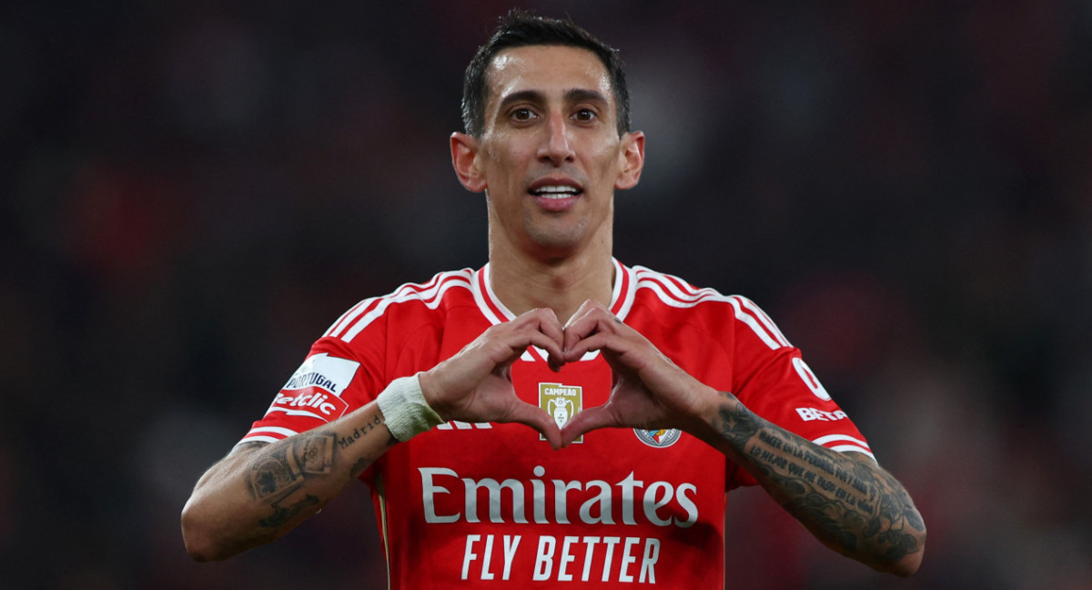 Ángel Di María en el Benfica. Foto: REUTERS.