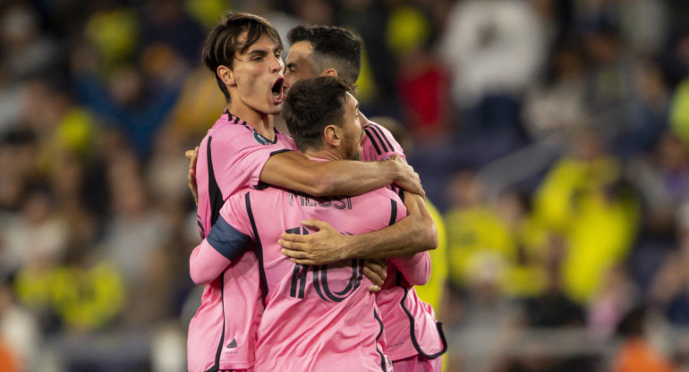 Festejo de Lionel Messi para el Inter Miami por la Concachampions. Foto: REUTERS.