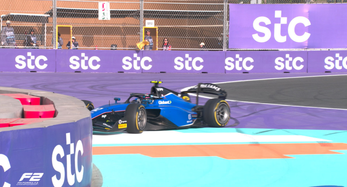 El accidente de Franco Colapinto en el Gran Premio de Arabia Saudita. Foto: X @Formula2.