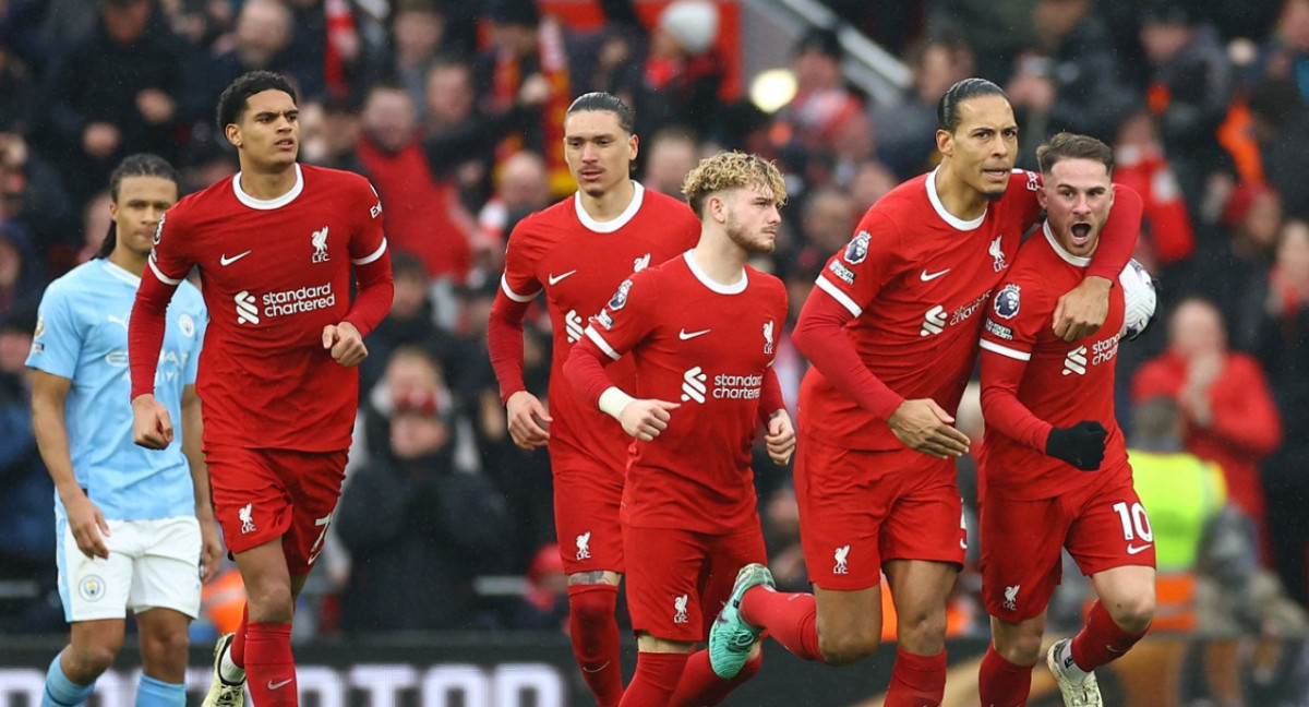 Alexis Mac Allister; Liverpool vs. Manchester City. Foto: Reuters.