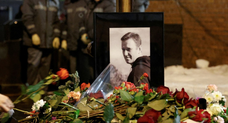 El recuerdo a Alexéi Navalny. Foto: Reuters.