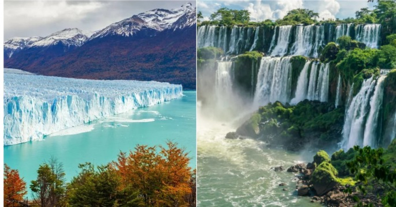 Glaciar Perito Moreno y las Cataratas del Iguazú. Foto: NA