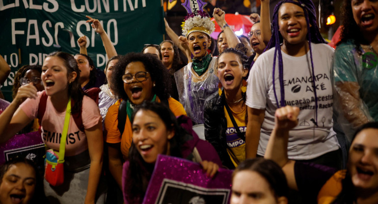 Día Internacional de la Mujer en San Pablo. Foto: Reuters