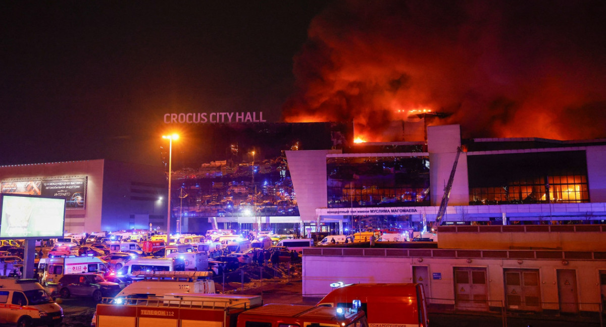 Tiroteo e incendio en Rusia. Foto: Reuters.