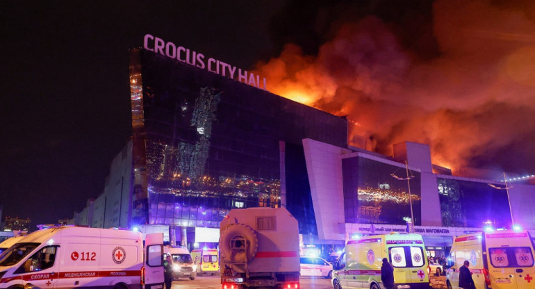 Tiroteo e incendio en Rusia. Foto: Reuters.