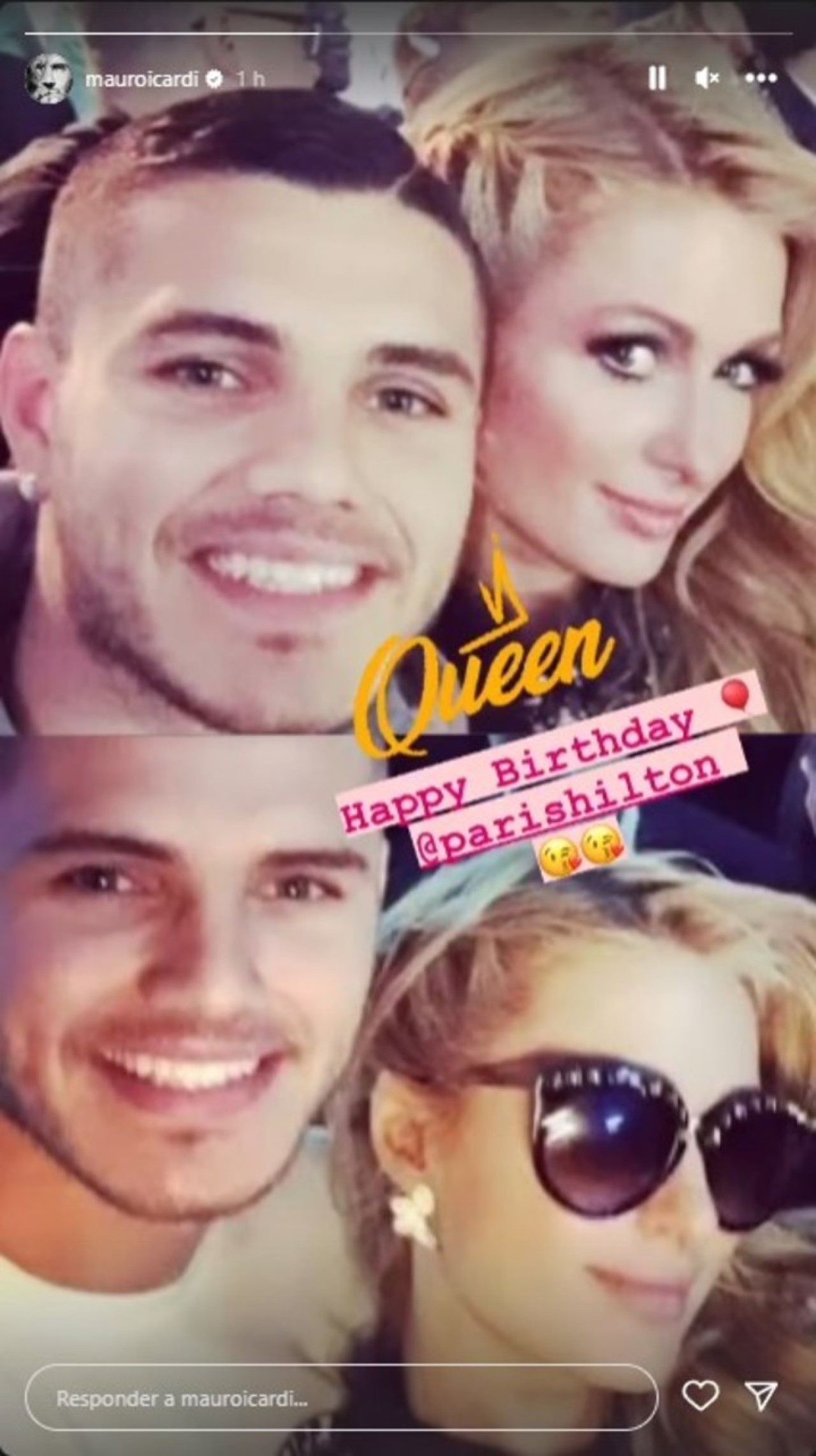 Mauro Icardi y Paris Hilton. Foto: Instagram