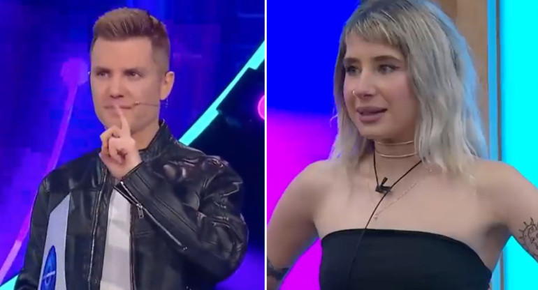 Santiago del Moro y Paloma de Gran Hermano. Foto: captura Telefe.