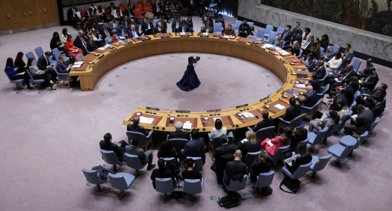 El Consejo de Seguridad de la ONU vota un alto al fuego en la Franja de Gaza. Foto: Reuters.